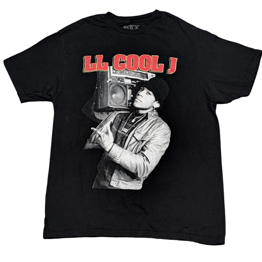 Rock The Bells LL Cool J Black Graphic T-Shirt Mens Large Boombox Hip Hop Rap